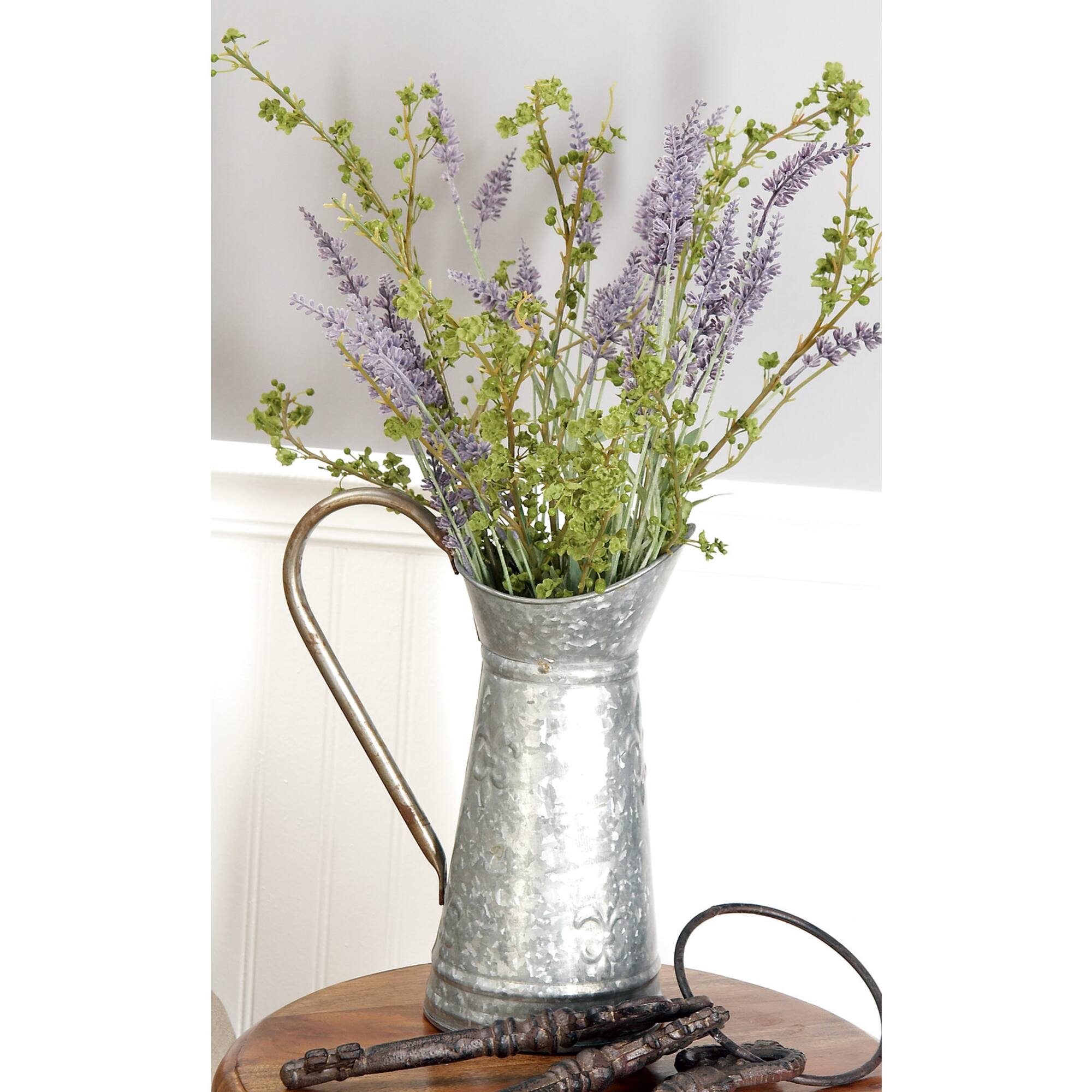 12" Iron Farmhouse Decorative Pitcher Vase